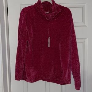Time and Tru chenille turtleneck sweater pink